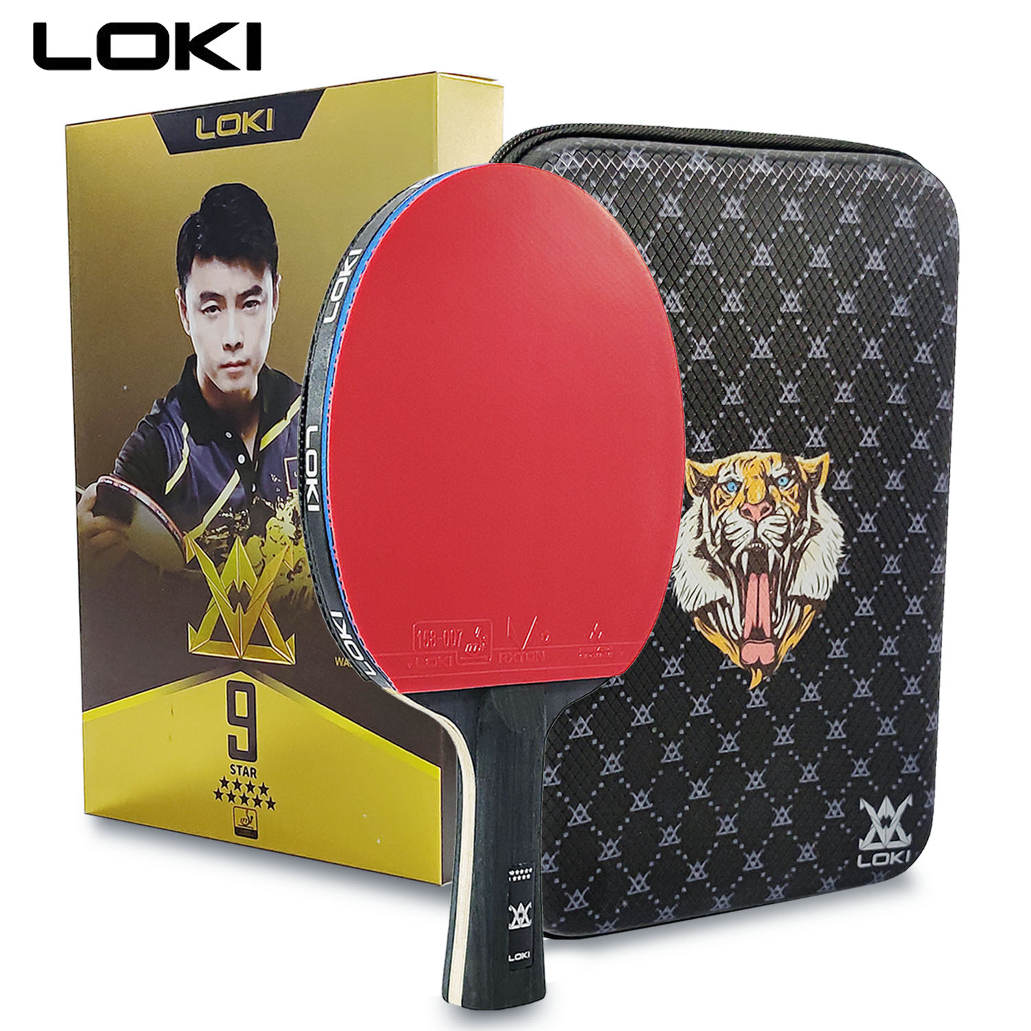 Badminton Racket Carbon - LOKI 9 Ster Tafeltennisracket Professionele 5