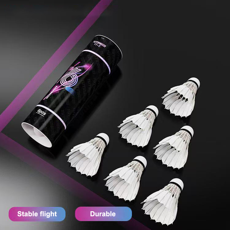 Feather Shuttlecock - 3/6 stuks badmintonballen, witte shuttlecocks van